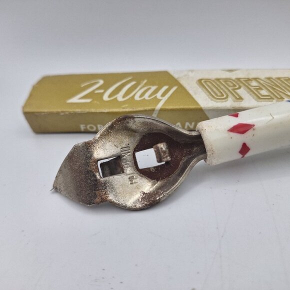 Mobil Ward Oil Munising Michigan 2 Way Bottle Opener Vintage USA Can Cap Metal - Picture 2 of 9